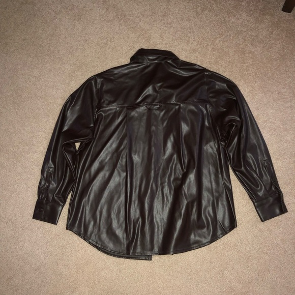 Target A New Day Brown Faux Leather Button Down - Picture 3 of 4
